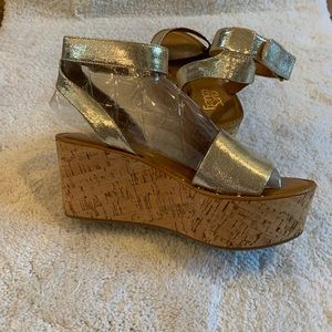 Franco Sarto Gold Wedges
